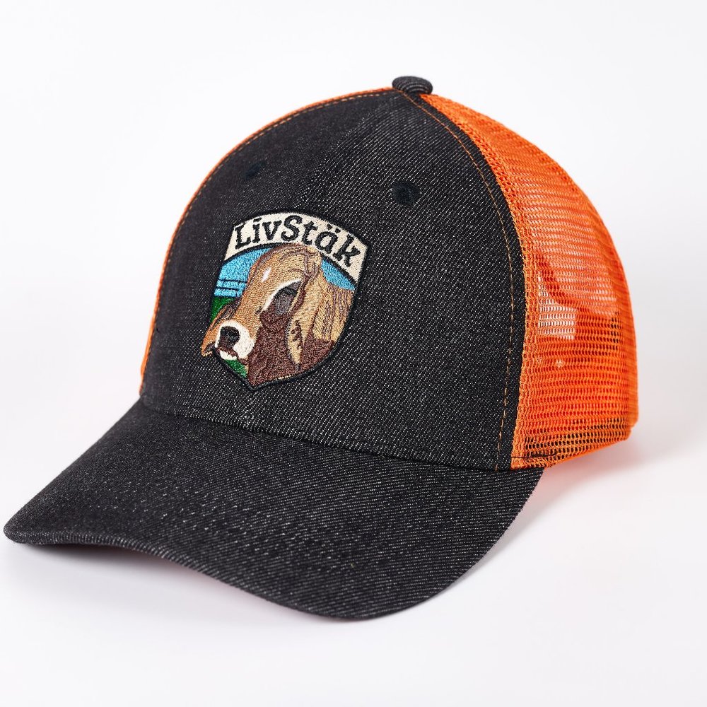 LIVSTAK TRUCKER HAT, BULL DESIGN, ADJUSTABLE SNAPBACK, FASHION CAP, T1LVK010